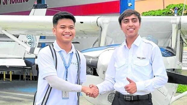LAST FLIGHT Capt. Edzel John Lumbao Tabuzo (left), a flight instructor, and student pilot Anshum Rajkumar Konde, an Indian national, are shown in this undated photo released by Echo Air International Navigation Academy. Tabuzo and Konde died after their Cessna plane crashed in Apayao on Tuesday.
