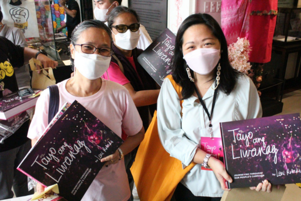 Former Vice President and Angat Buhay chairperson Leni Robredo launched her coffee table book "Tayo ang Liwanag" featuring photos and stories of her presidential campaign in 2022. (Photo courtesy of Angat Buhay)